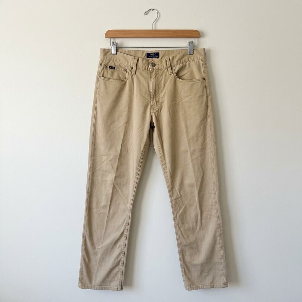 Polo Ralph Lauren Mens 5-Pocket Chino Pants 32x32 Khaki Tan Straight Leg Twill